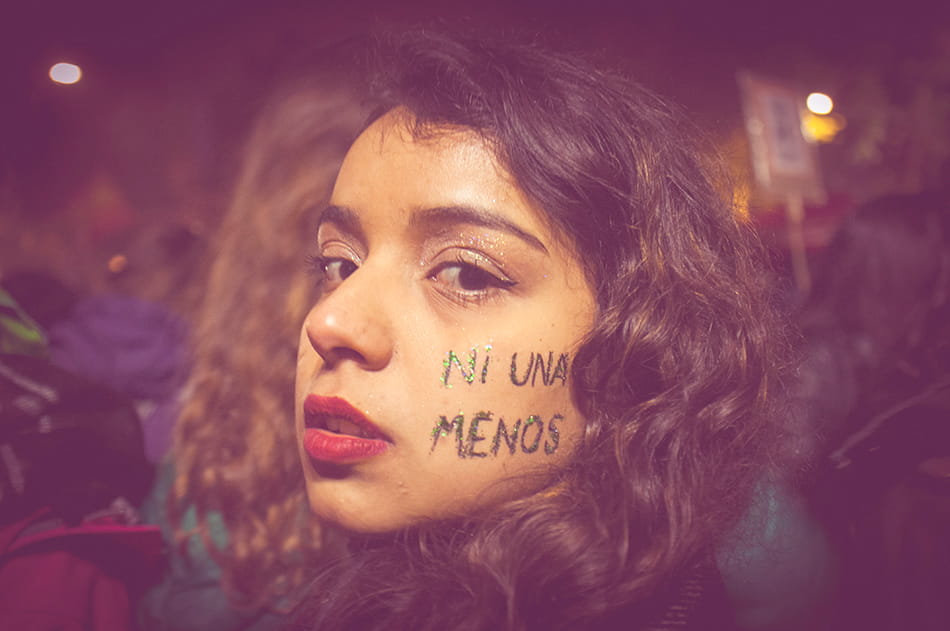 A women's march in Argentina as part of the Ni Una Menos 