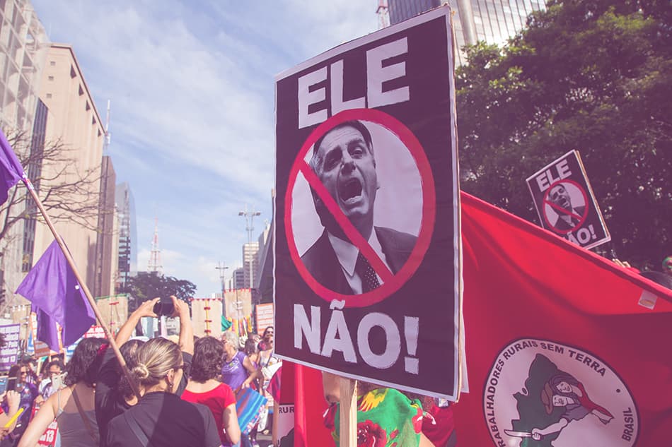 Across Brazil, hundreds of millions of women, militants, and social movements say #EleNão