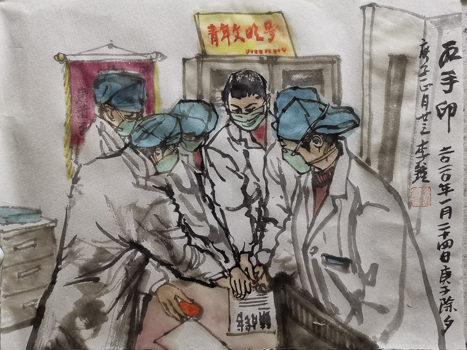 Volunteer medical workers – all hands on deck. Li Zhong