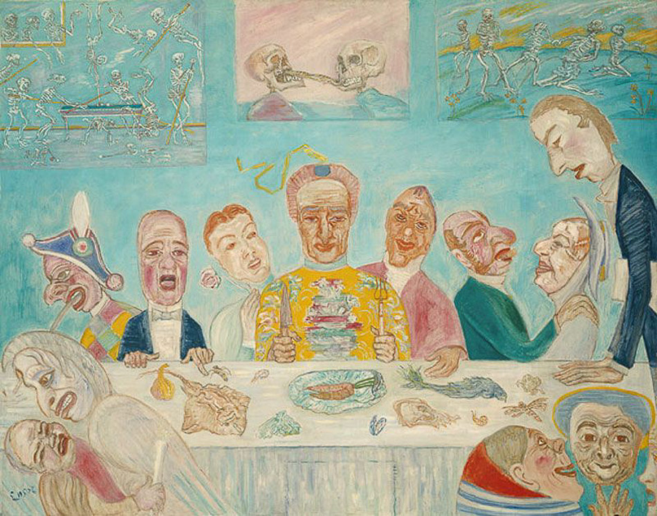 James Ensor, Comical Repast (Banquet of the Starved), 1917-18.