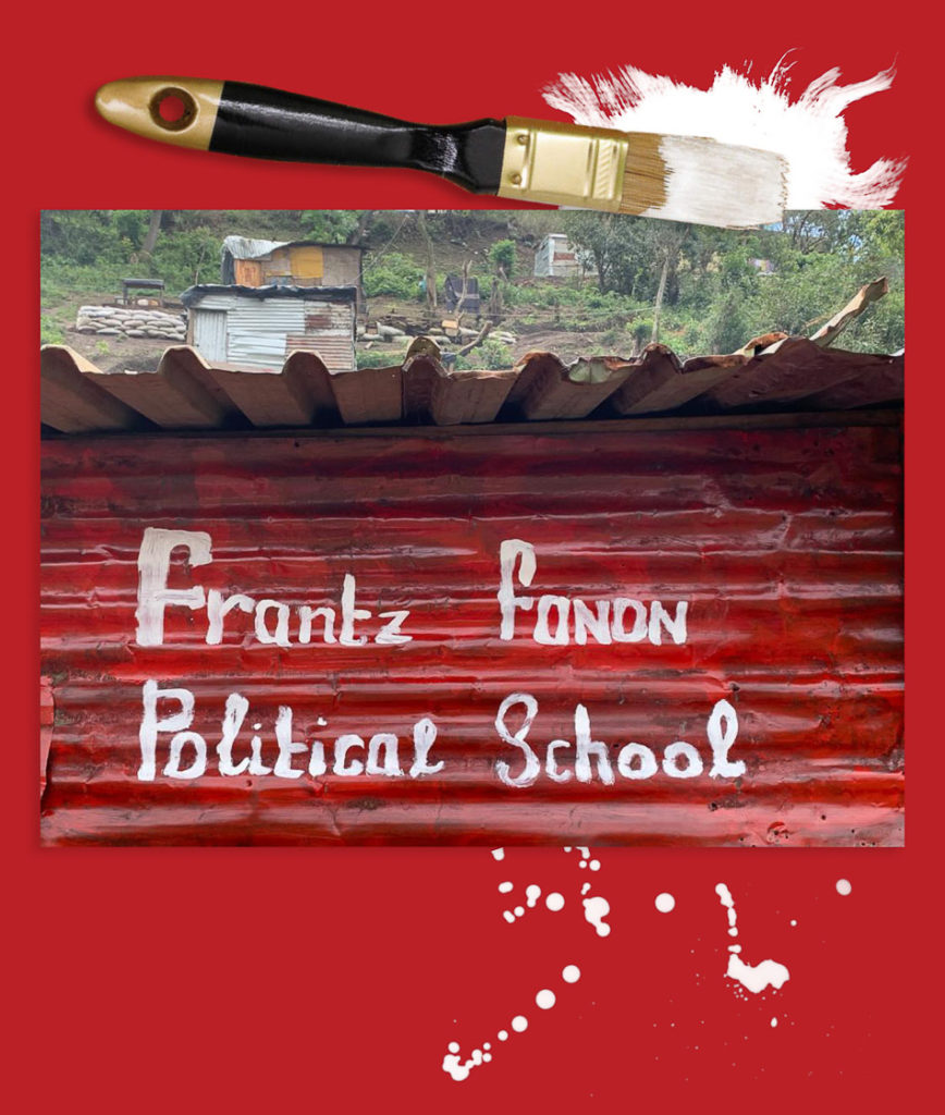 Richard Pithouse, The Frantz Fanon Political School at the eKhenana Land Occupation of Abahlali baseMjondolo, Cato Manor, Durban, South Africa, 2020.